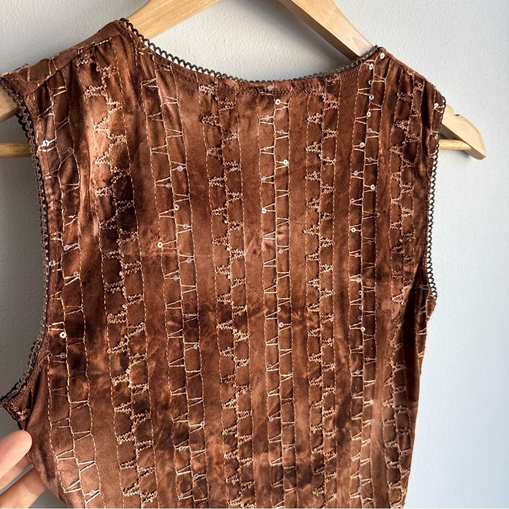 Vintage Y2K Mariposa Babydoll Lace Trim Top Size S Fairy Grunge Sequin Tank EUC - Picture 8 of 11